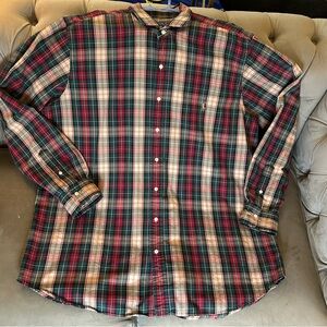 Polo Ralph Lauren Button Down Shirt Men’s Size XXLT Red/Green Plaid Classic Fit